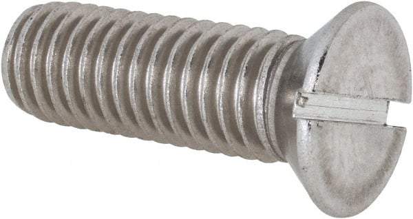 Value Collection - 1/2-13 UNC, 1-1/2" OAL Slotted Drive Machine Screw - Flat Head, Grade 18-8 Stainless Steel, Uncoated, Without Washer - Eagle Tool & Supply