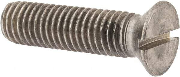 Value Collection - 1/2-13 UNC, 2" OAL Slotted Drive Machine Screw - Flat Head, Grade 18-8 Stainless Steel, Uncoated, Without Washer - Eagle Tool & Supply