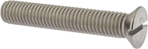 Value Collection - 1/2-13 UNC, 3" OAL Slotted Drive Machine Screw - Flat Head, Grade 18-8 Stainless Steel, Uncoated, Without Washer - Eagle Tool & Supply