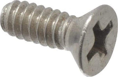 Value Collection - #6-32 UNC, 3/8" OAL Phillips Drive Machine Screw - Flat Head, Grade 18-8 Stainless Steel, Uncoated, Without Washer - Eagle Tool & Supply