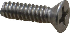 Value Collection - #6-32 UNC, 1/2" OAL Phillips Drive Machine Screw - Flat Head, Grade 18-8 Stainless Steel, Uncoated, Without Washer - Eagle Tool & Supply