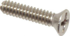 Value Collection - #6-32 UNC, 5/8" OAL Phillips Drive Machine Screw - Flat Head, Grade 18-8 Stainless Steel, Uncoated, Without Washer - Eagle Tool & Supply
