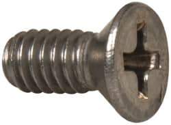 Value Collection - #8-32 UNC, 3/8" OAL Phillips Drive Machine Screw - Flat Head, Grade 18-8 Stainless Steel, Uncoated, Without Washer - Eagle Tool & Supply