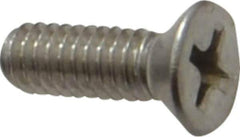 Value Collection - #8-32 UNC, 1/2" OAL Phillips Drive Machine Screw - Flat Head, Grade 18-8 Stainless Steel, Uncoated, Without Washer - Eagle Tool & Supply