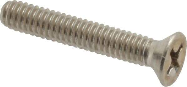Value Collection - #8-32 UNC, 1" OAL Phillips Drive Machine Screw - Flat Head, Grade 18-8 Stainless Steel, Uncoated, Without Washer - Eagle Tool & Supply