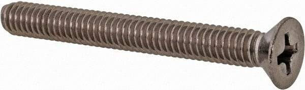 Value Collection - #8-32 UNC, 1-1/2" OAL Phillips Drive Machine Screw - Flat Head, Grade 18-8 Stainless Steel, Uncoated, Without Washer - Eagle Tool & Supply