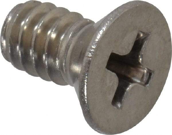 Value Collection - #10-24 UNC, 3/8" OAL Phillips Drive Machine Screw - Flat Head, Grade 18-8 Stainless Steel, Uncoated, Without Washer - Eagle Tool & Supply