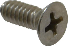 Value Collection - #10-24 UNC, 1/2" OAL Phillips Drive Machine Screw - Flat Head, Grade 18-8 Stainless Steel, Uncoated, Without Washer - Eagle Tool & Supply