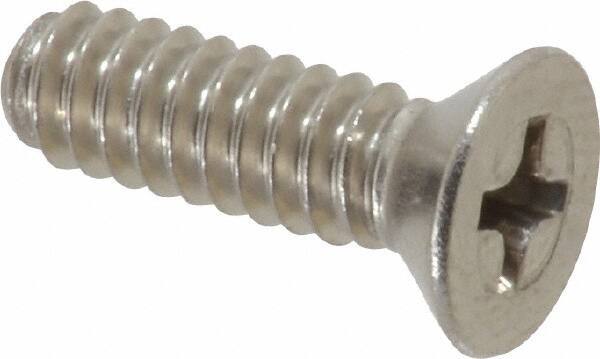 Value Collection - #10-24 UNC, 5/8" OAL Phillips Drive Machine Screw - Flat Head, Grade 18-8 Stainless Steel, Uncoated, Without Washer - Eagle Tool & Supply