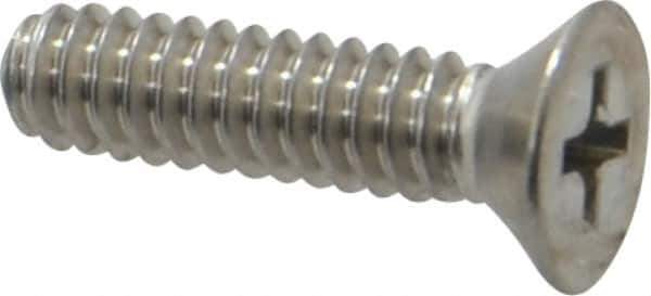 Value Collection - #10-24 UNC, 3/4" OAL Phillips Drive Machine Screw - Flat Head, Grade 18-8 Stainless Steel, Uncoated, Without Washer - Eagle Tool & Supply