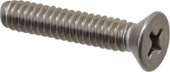 Value Collection - #10-24 UNC, 1" OAL Phillips Drive Machine Screw - Flat Head, Grade 18-8 Stainless Steel, Uncoated, Without Washer - Eagle Tool & Supply