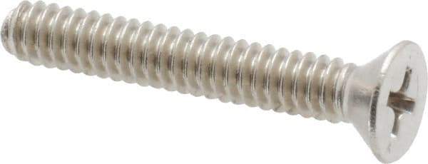 Value Collection - #10-24 UNC, 1-1/4" OAL Phillips Drive Machine Screw - Flat Head, Grade 18-8 Stainless Steel, Uncoated, Without Washer - Eagle Tool & Supply