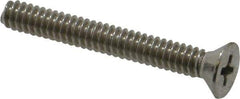 Value Collection - #10-24 UNC, 1-1/2" OAL Phillips Drive Machine Screw - Flat Head, Grade 18-8 Stainless Steel, Uncoated, Without Washer - Eagle Tool & Supply