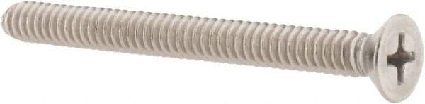 Value Collection - #10-24 UNC, 2" OAL Phillips Drive Machine Screw - Flat Head, Grade 18-8 Stainless Steel, Uncoated, Without Washer - Eagle Tool & Supply