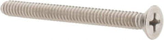 Value Collection - #10-24 UNC, 2" OAL Phillips Drive Machine Screw - Flat Head, Grade 18-8 Stainless Steel, Uncoated, Without Washer - Eagle Tool & Supply