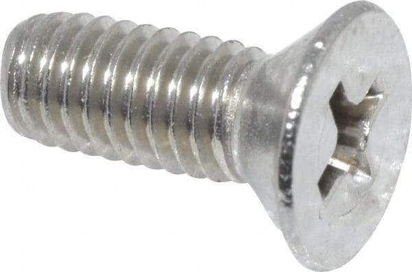 Value Collection - #10-32 UNF, 1/2" OAL Phillips Drive Machine Screw - Flat Head, Grade 18-8 Stainless Steel, Uncoated, Without Washer - Eagle Tool & Supply