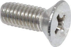 Value Collection - #10-32 UNF, 1/2" OAL Phillips Drive Machine Screw - Flat Head, Grade 18-8 Stainless Steel, Uncoated, Without Washer - Eagle Tool & Supply