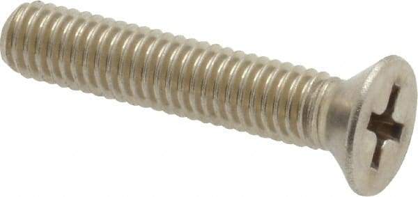 Value Collection - #10-32 UNF, 1" OAL Phillips Drive Machine Screw - Flat Head, Grade 18-8 Stainless Steel, Uncoated, Without Washer - Eagle Tool & Supply