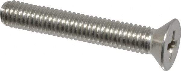 Value Collection - #10-32 UNF, 1-1/4" OAL Phillips Drive Machine Screw - Flat Head, Grade 18-8 Stainless Steel, Uncoated, Without Washer - Eagle Tool & Supply