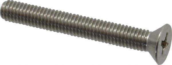 Value Collection - #10-32 UNF, 1-1/2" OAL Phillips Drive Machine Screw - Flat Head, Grade 18-8 Stainless Steel, Uncoated, Without Washer - Eagle Tool & Supply