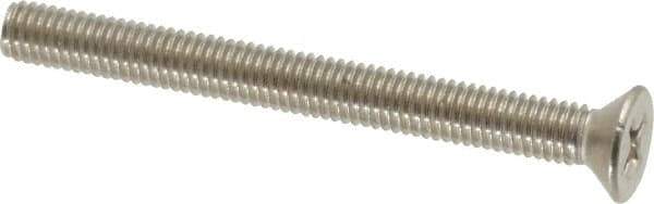 Value Collection - #10-32 UNF, 2" OAL Phillips Drive Machine Screw - Flat Head, Grade 18-8 Stainless Steel, Uncoated, Without Washer - Eagle Tool & Supply