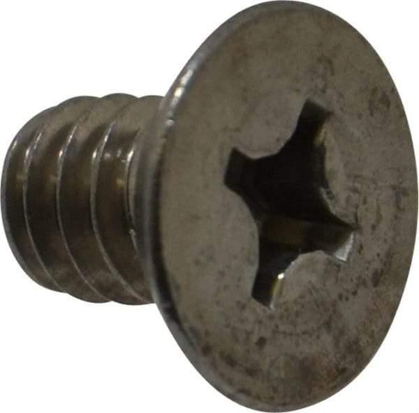Value Collection - 1/4-20 UNC, 3/8" OAL Phillips Drive Machine Screw - Flat Head, Grade 18-8 Stainless Steel, Uncoated, Without Washer - Eagle Tool & Supply
