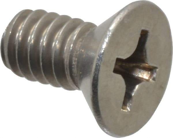Value Collection - 1/4-20 UNC, 1/2" OAL Phillips Drive Machine Screw - Flat Head, Grade 18-8 Stainless Steel, Uncoated, Without Washer - Eagle Tool & Supply