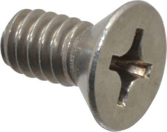 Value Collection - 1/4-20 UNC, 1/2" OAL Phillips Drive Machine Screw - Flat Head, Grade 18-8 Stainless Steel, Uncoated, Without Washer - Eagle Tool & Supply
