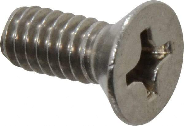 Value Collection - 1/4-20 UNC, 5/8" OAL Phillips Drive Machine Screw - Flat Head, Grade 18-8 Stainless Steel, Uncoated, Without Washer - Eagle Tool & Supply