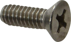 Value Collection - 1/4-20 UNC, 3/4" OAL Phillips Drive Machine Screw - Flat Head, Grade 18-8 Stainless Steel, Uncoated, Without Washer - Eagle Tool & Supply