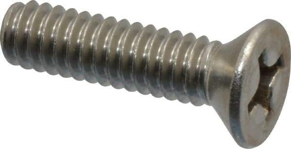 Value Collection - 1/4-20 UNC, 1" OAL Phillips Drive Machine Screw - Flat Head, Grade 18-8 Stainless Steel, Uncoated, Without Washer - Eagle Tool & Supply