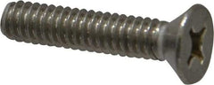 Value Collection - 1/4-20 UNC, 1-1/4" OAL Phillips Drive Machine Screw - Flat Head, Grade 18-8 Stainless Steel, Uncoated, Without Washer - Eagle Tool & Supply