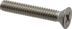 Value Collection - 1/4-20 UNC, 1-1/2" OAL Phillips Drive Machine Screw - Flat Head, Grade 18-8 Stainless Steel, Uncoated, Without Washer - Eagle Tool & Supply