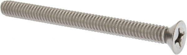 Value Collection - 1/4-20 UNC, 3" OAL Phillips Drive Machine Screw - Flat Head, Grade 18-8 Stainless Steel, Uncoated, Without Washer - Eagle Tool & Supply