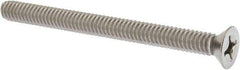 Value Collection - 1/4-20 UNC, 3" OAL Phillips Drive Machine Screw - Flat Head, Grade 18-8 Stainless Steel, Uncoated, Without Washer - Eagle Tool & Supply