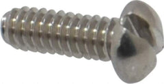 Value Collection - #2-56 UNC, 1/4" Length Under Head Slotted Drive Machine Screw - Round Head, Grade 18-8 Stainless Steel, Uncoated, Without Washer - Eagle Tool & Supply