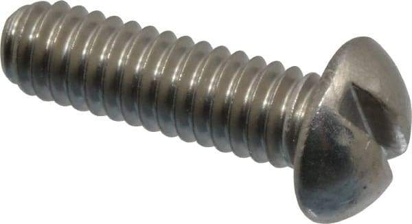 Value Collection - #12-24 UNC, 3/4" Length Under Head Slotted Drive Machine Screw - Round Head, Grade 18-8 Stainless Steel, Uncoated, Without Washer - Eagle Tool & Supply
