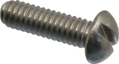 Value Collection - #12-24 UNC, 3/4" Length Under Head Slotted Drive Machine Screw - Round Head, Grade 18-8 Stainless Steel, Uncoated, Without Washer - Eagle Tool & Supply