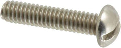 Value Collection - #12-24 UNC, 1" Length Under Head Slotted Drive Machine Screw - Round Head, Grade 18-8 Stainless Steel, Uncoated, Without Washer - Eagle Tool & Supply