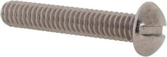 Value Collection - #12-24 UNC, 1-1/4" Length Under Head Slotted Drive Machine Screw - Round Head, Grade 18-8 Stainless Steel, Uncoated, Without Washer - Eagle Tool & Supply