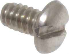 Value Collection - #6-32 UNC, 1/4" Length Under Head Slotted Drive Machine Screw - Pan Head, Grade 18-8 Stainless Steel, Uncoated, Without Washer - Eagle Tool & Supply