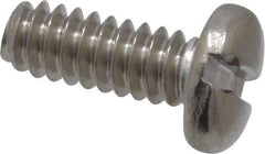 Value Collection - #6-32 UNC, 3/8" Length Under Head Slotted Drive Machine Screw - Pan Head, Grade 18-8 Stainless Steel, Uncoated, Without Washer - Eagle Tool & Supply