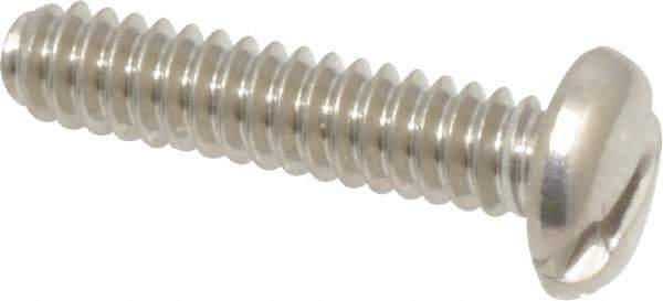 Value Collection - #6-32 UNC, 5/8" Length Under Head Slotted Drive Machine Screw - Pan Head, Grade 18-8 Stainless Steel, Uncoated, Without Washer - Eagle Tool & Supply
