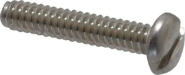 Value Collection - #6-32 UNC, 3/4" Length Under Head Slotted Drive Machine Screw - Pan Head, Grade 18-8 Stainless Steel, Uncoated, Without Washer - Eagle Tool & Supply