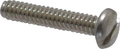 Value Collection - #6-32 UNC, 3/4" Length Under Head Slotted Drive Machine Screw - Pan Head, Grade 18-8 Stainless Steel, Uncoated, Without Washer - Eagle Tool & Supply