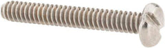 Value Collection - #6-32 UNC, 1" Length Under Head Slotted Drive Machine Screw - Pan Head, Grade 18-8 Stainless Steel, Uncoated, Without Washer - Eagle Tool & Supply