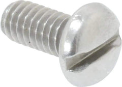 Value Collection - #8-32 UNC, 3/8" Length Under Head Slotted Drive Machine Screw - Pan Head, Grade 18-8 Stainless Steel, Uncoated, Without Washer - Eagle Tool & Supply