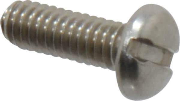 Value Collection - #8-32 UNC, 1/2" Length Under Head Slotted Drive Machine Screw - Pan Head, Grade 18-8 Stainless Steel, Uncoated, Without Washer - Eagle Tool & Supply