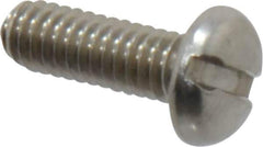 Value Collection - #8-32 UNC, 1/2" Length Under Head Slotted Drive Machine Screw - Pan Head, Grade 18-8 Stainless Steel, Uncoated, Without Washer - Eagle Tool & Supply