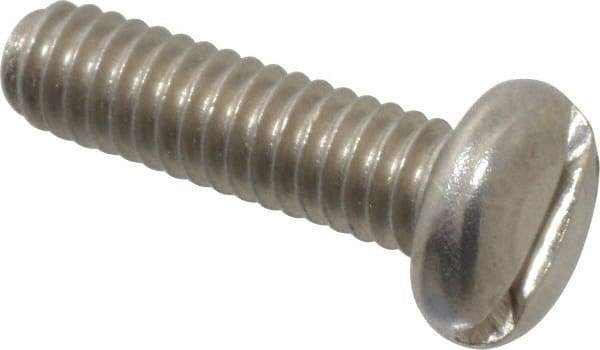 Value Collection - #8-32 UNC, 5/8" Length Under Head Slotted Drive Machine Screw - Pan Head, Grade 18-8 Stainless Steel, Uncoated, Without Washer - Eagle Tool & Supply